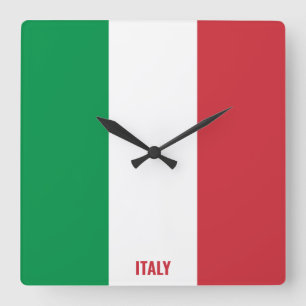 Italiaanse vlag verblindend patriottisch vierkante klok