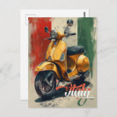 Italiaanse vlag Vespa Scooter Briefkaart (Voorkant / Achterkant)