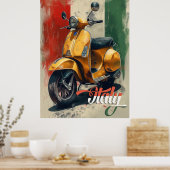 Italiaanse vlag Vespa Scooter Poster (Keuken)
