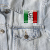 Italiaanse vlag vierkante button 5,1 cm (In situ)