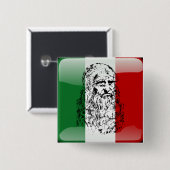 Italiaanse vlag vierkante button 5,1 cm (Voorkant /achterkant)