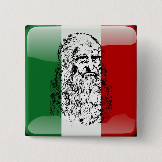 Italiaanse vlag vierkante button 5,1 cm (Voorkant)