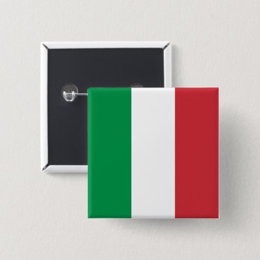 Italiaanse vlag vierkante button 5,1 cm (Voorkant /achterkant)