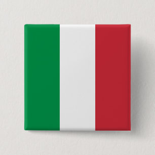 Italiaanse vlag vierkante button 5,1 cm