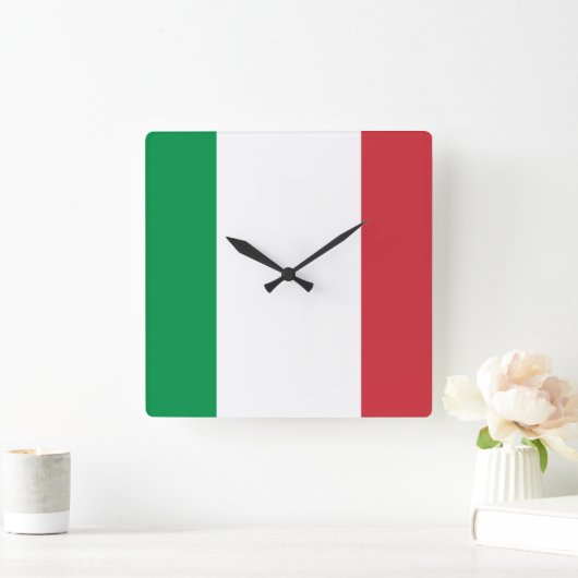 Italiaanse vlag vierkante klok (Huis)