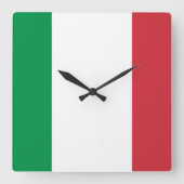 Italiaanse vlag vierkante klok (Voorkant)