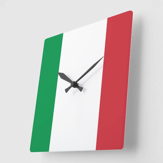 Italiaanse vlag vierkante klok (Hoek)