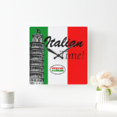 Italiaanse vlag vierkante klok (Huis)