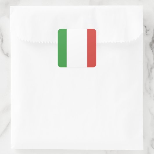 Italiaanse vlag vierkante sticker (Tas)