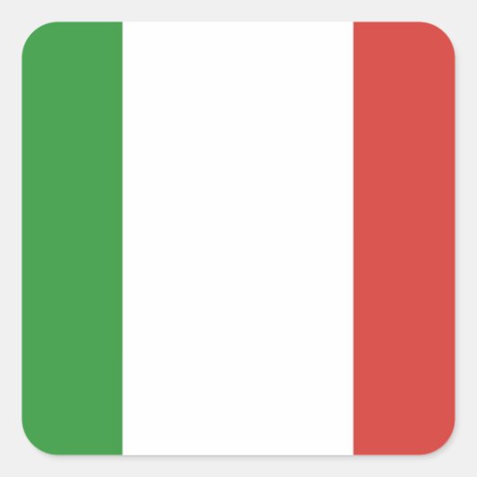 Italiaanse vlag vierkante sticker (Voorkant)