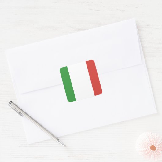 Italiaanse vlag vierkante sticker (Envelop)