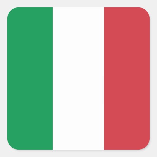 Italiaanse vlag vierkante sticker (Voorkant)