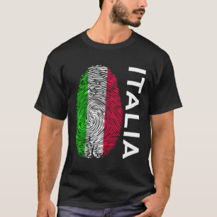 Italiaanse vlag Vingerafdruk Ontwerp Italië T-shirt