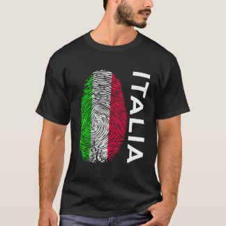Italiaanse vlag Vingerafdruk Ontwerp Italië T-shirt
