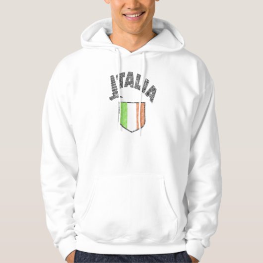 Italiaanse Vlag Vintage Sweater met Kap (Voorkant)