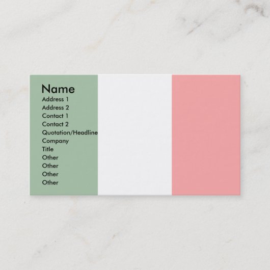 Italiaanse vlag visitekaartje (Voorkant)