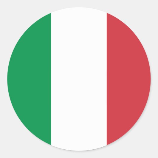 Italiaanse vlag, vlag van Italië Ronde Sticker (Voorkant)
