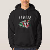Italiaanse vlag Voetbal Grunge Hoodie (Voorkant)