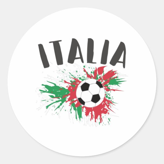 Italiaanse vlag Voetbal Grunge Ronde Sticker (Voorkant)