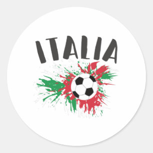 Italiaanse vlag Voetbal Grunge Ronde Sticker