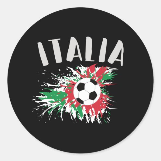 Italiaanse vlag Voetbal Grunge Ronde Sticker (Voorkant)