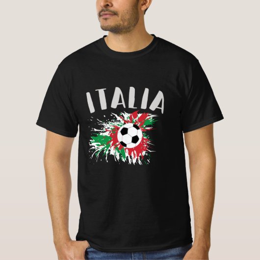 Italiaanse vlag Voetbal Grunge T-shirt (Voorkant)