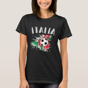 Italiaanse vlag Voetbal Grunge T-shirt