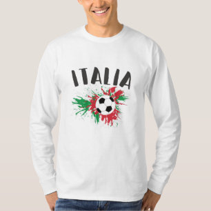 Italiaanse vlag Voetbal Grunge T-shirt