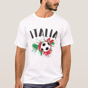 Italiaanse vlag Voetbal Grunge T-shirt