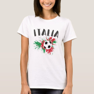 Italiaanse vlag Voetbal Grunge T-shirt