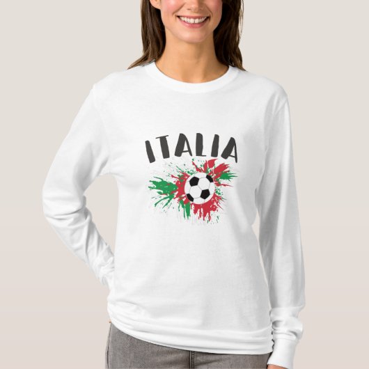 Italiaanse vlag Voetbal Grunge T-shirt (Voorkant)