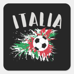 Italiaanse vlag Voetbal Grunge Vierkante Sticker