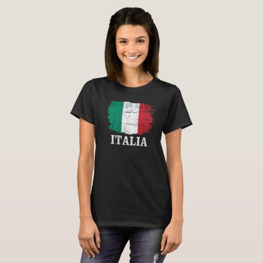  italiaanse vlag voor italiaans Italiaans T-shirt (Voorkant volledig)