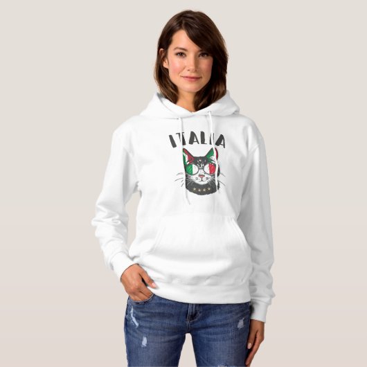Italiaanse vlag voor voetbalbeker Mascot Hoodie (Voorkant volledig)
