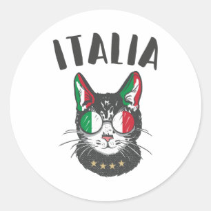 Italiaanse vlag voor voetbalbeker Mascot Ronde Sticker
