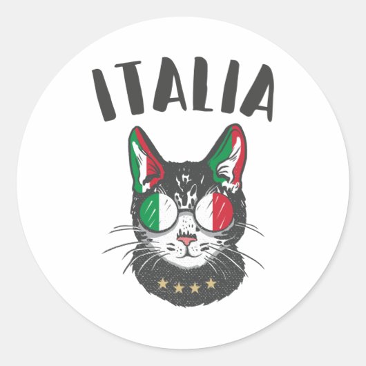 Italiaanse vlag voor voetbalbeker Mascot Ronde Sticker (Voorkant)