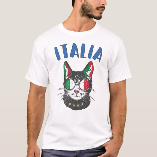 Italiaanse vlag voor voetbalbeker Mascot T-shirt (Voorkant)