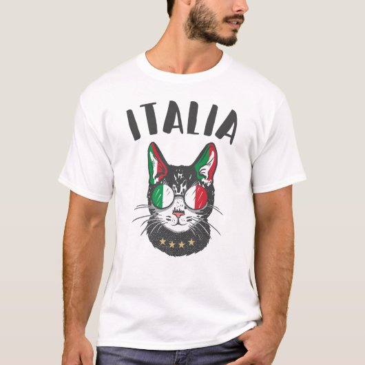 Italiaanse vlag voor voetbalbeker Mascot T-shirt (Voorkant)