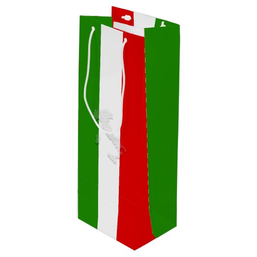 Italiaanse vlag wijn cadeautas (Voorkant Gekanteld)