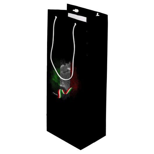 Italiaanse vlag wijn cadeautas (Voorkant Gekanteld)