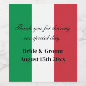 Italiaanse vlag wijn fles label voor bruiloft wijn etiket (Enkel label)