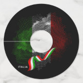 Italiaanse vlag wijnglaslabel (Achterkant)