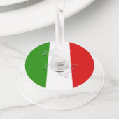 Italiaanse vlag wijnglaslabel (Dichtbij)