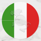 Italiaanse vlag wijnglaslabel (Achterkant)
