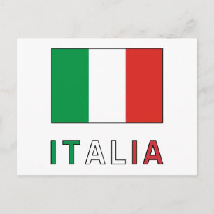 Italiaanse Vlag & Woord Briefkaart