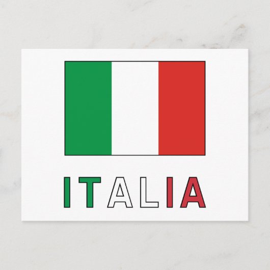 Italiaanse Vlag & Woord Briefkaart (Voorkant)