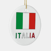 Italiaanse Vlag & Woord Keramisch Ornament (Rechts)