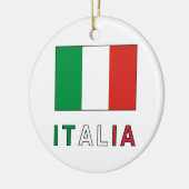 Italiaanse Vlag & Woord Keramisch Ornament (Links)