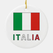 Italiaanse Vlag & Woord Keramisch Ornament (Achterkant)