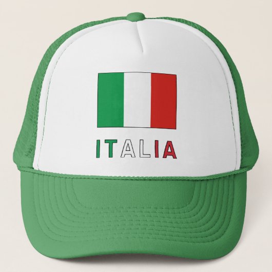 Italiaanse Vlag & Woord Trucker Pet (Voorkant)